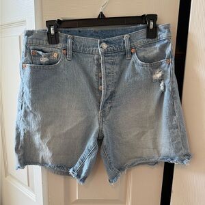 NWOT GAP High Rise Cheeky Midi Denim Shorts